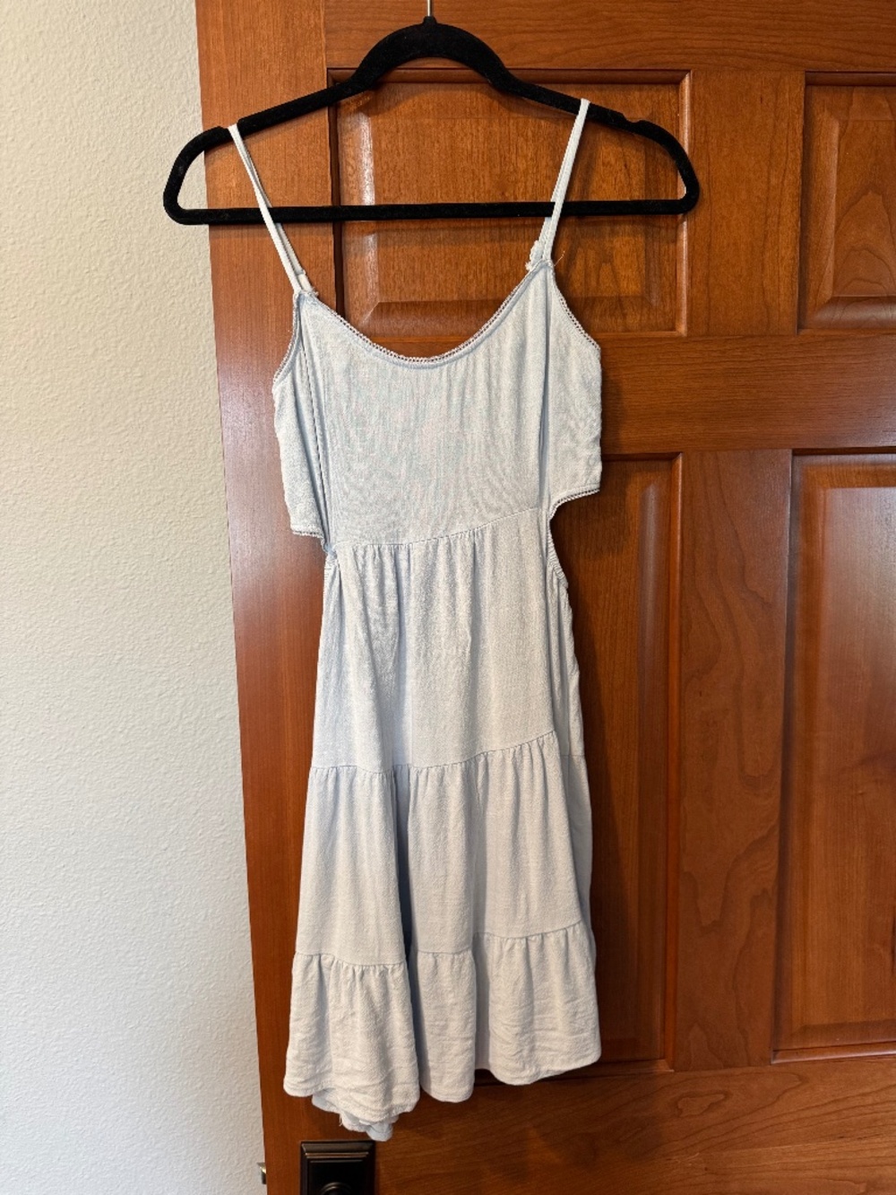 Light blue dress- short length- side cut outs